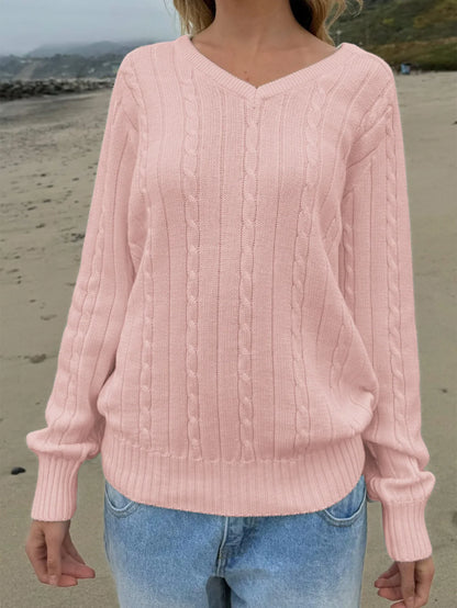 Phantasy Retro Solid Color Sweater Winter Women&