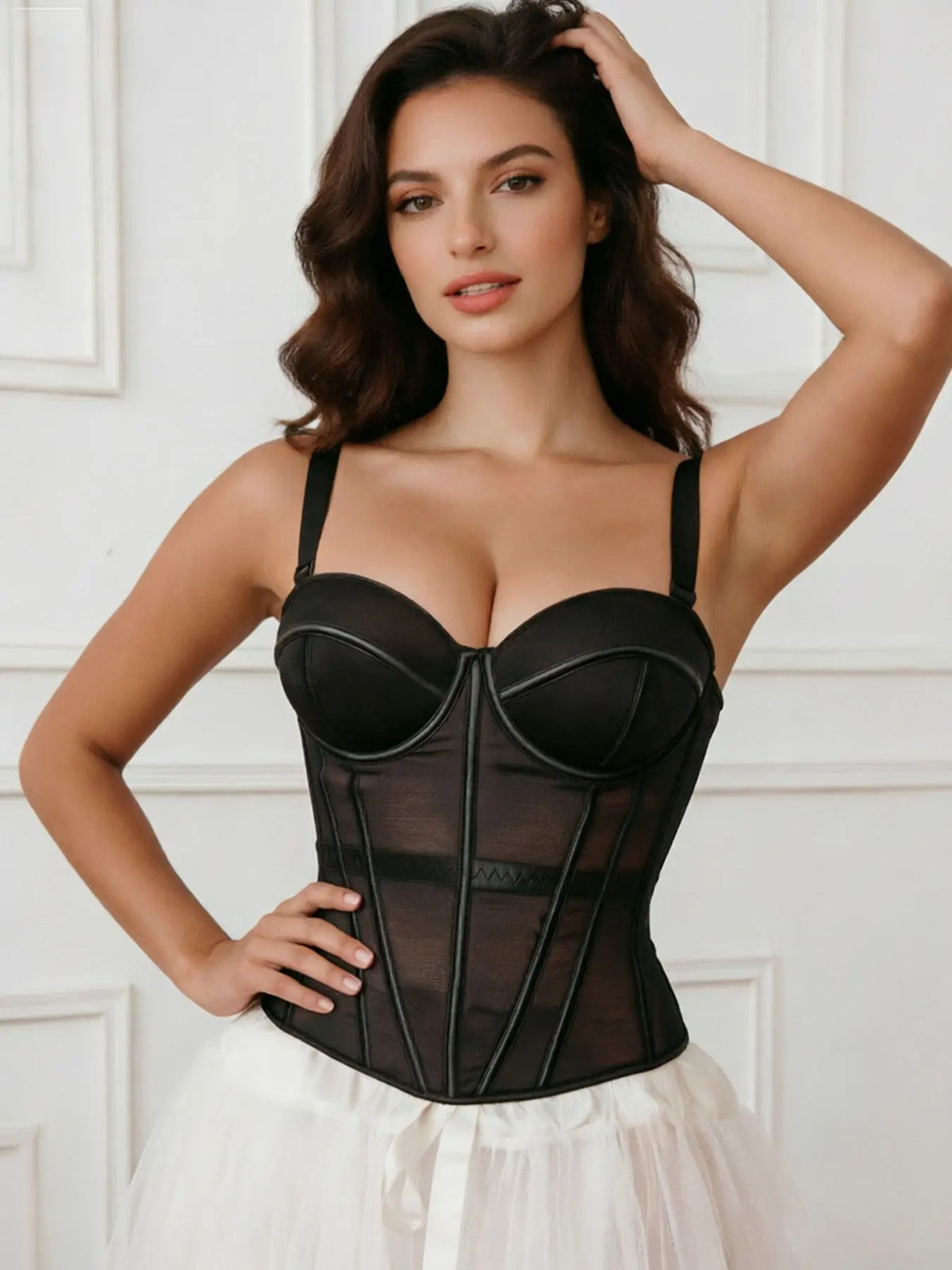 European and American Retro Fishbone Shapewear Corset for Women, Slim-Fit Camisole, Sexy Outerwear Top