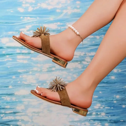 2026 Summer New Elegant Flip Flops Flat Slippers Women&