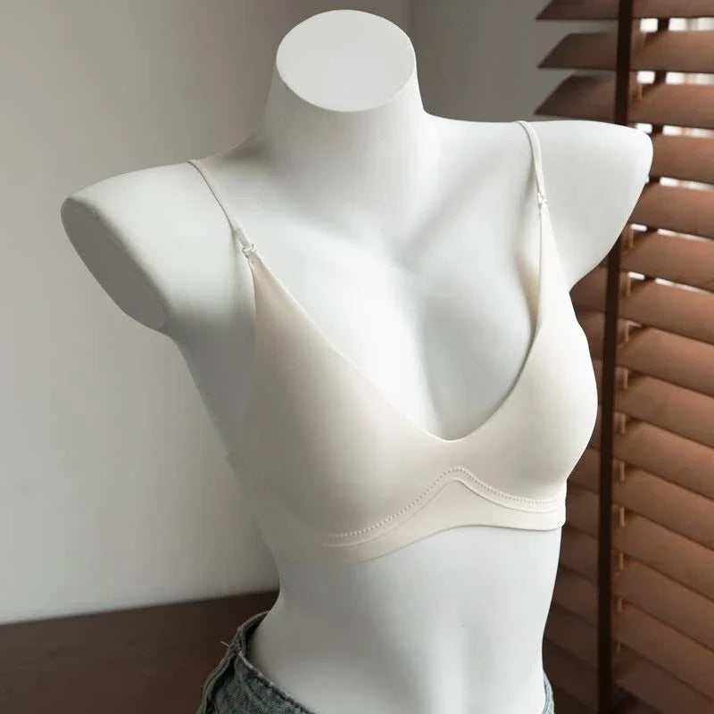 French Detachable Shoulder Strap Bra Women Seamless Underwear Summer Magic Invisible Bra Backless Halter Push Up Bras Lingerie