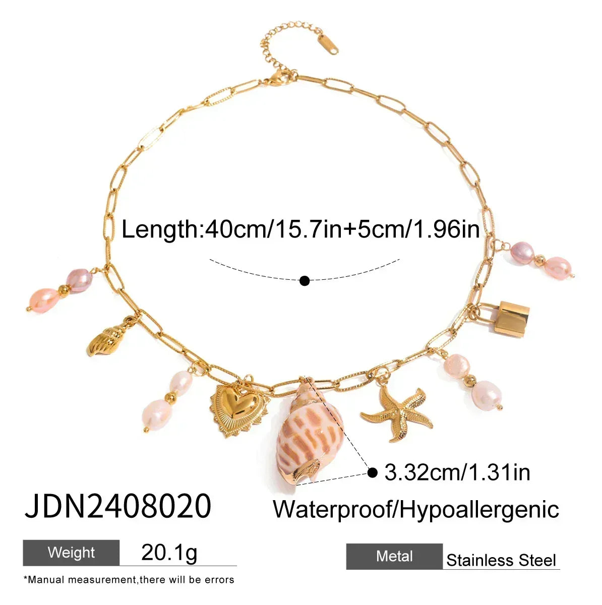 Zora Colorful Summer Holiday Style Conch Pendant Necklace Women&