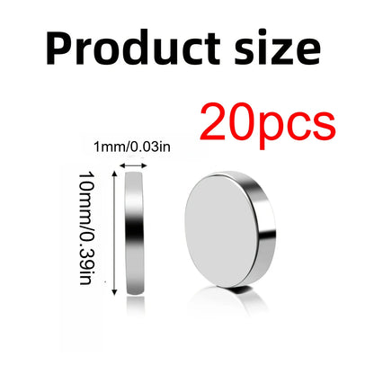 10x1/10x2/10x3mm-20/50/100pcs circular refrigerator magnets widely used in offices DIY Whiteboard, kitchen tool storage nail art