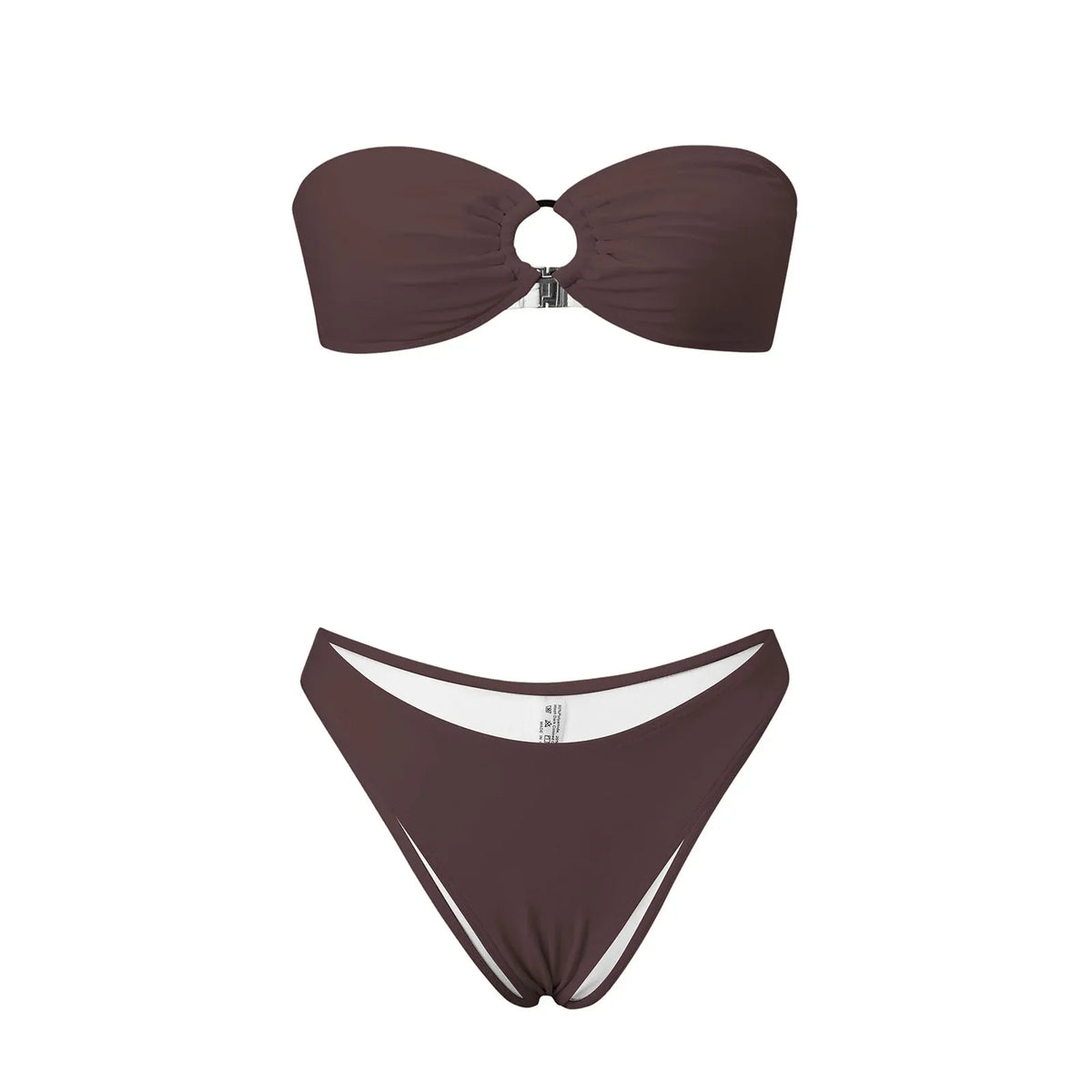 2026 Summer Womens Solid Color Bikini Sets Strapless Bra Tops with Thong Swimsuits 2 Pcs Set Bathing Suits for Beach Pool