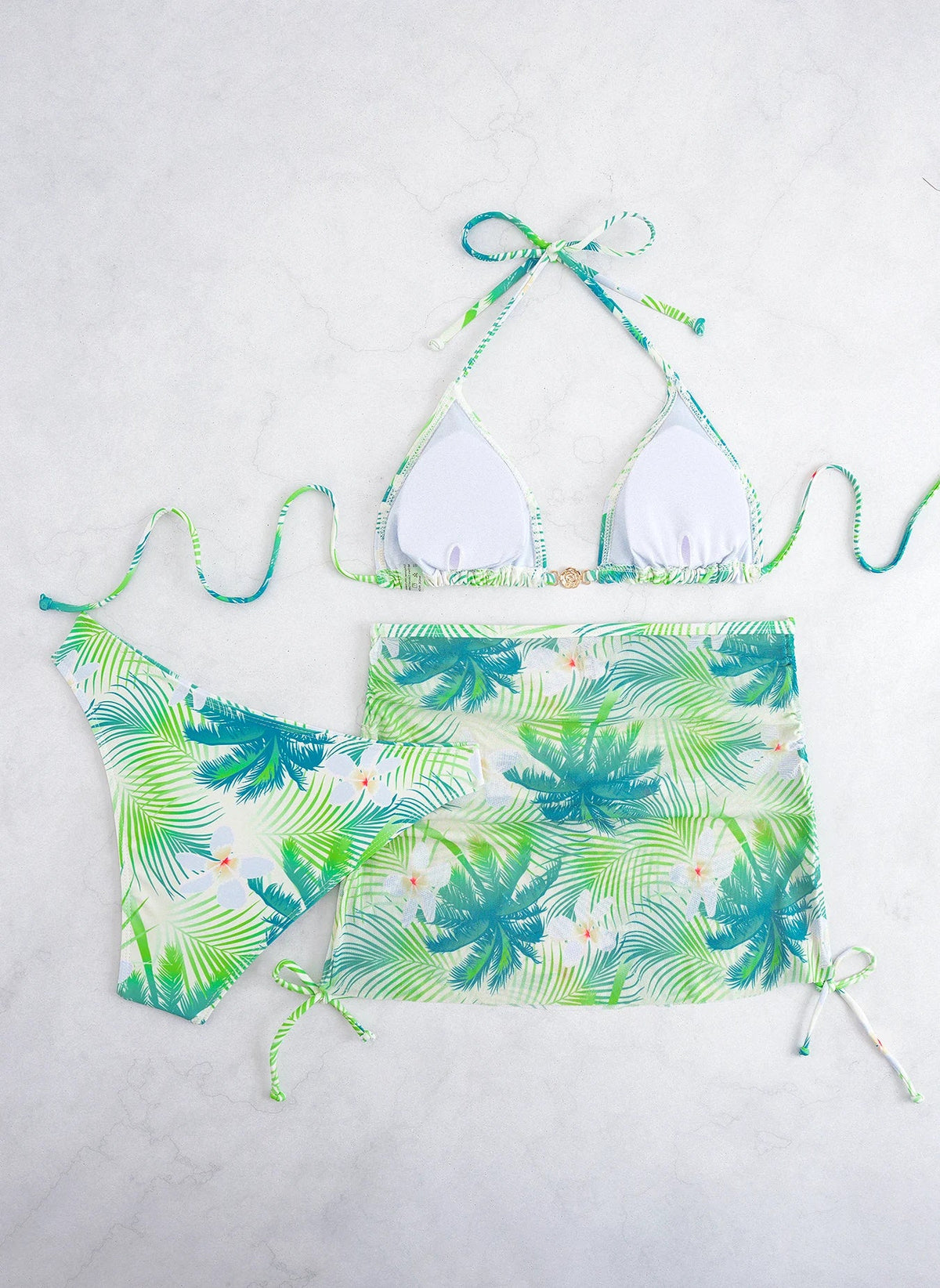 3 Pieces Halter Triangle Bikini 2026 Print Swimwear Female Sexy Swimsuit Women &amp; Beach Skirt Bathers Bathing Swimming Swim Suit