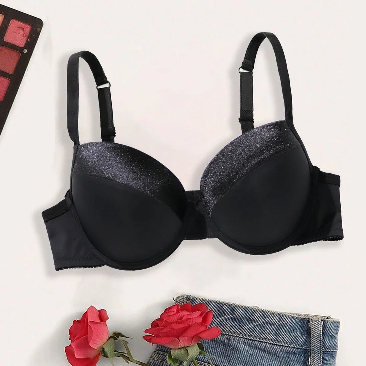 BEAUWEAR Push Up Bra for Woman Cup B Padded Bra with Foam and Wire Sexy Lingerie 75B 80B 85B 90B-078