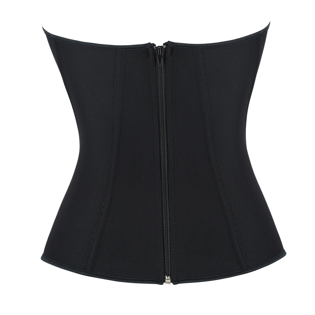 Women’s New Zipper Front Corset, Black Seamless Stretch Boned Bustier, Slimming Curve-Hugging Shapewear Top