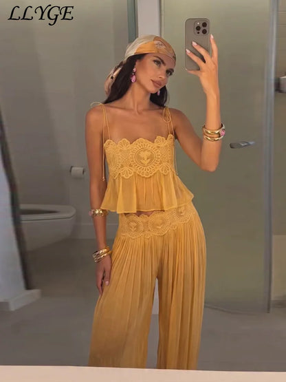 Beach Floral Lace Hollow Out Women&