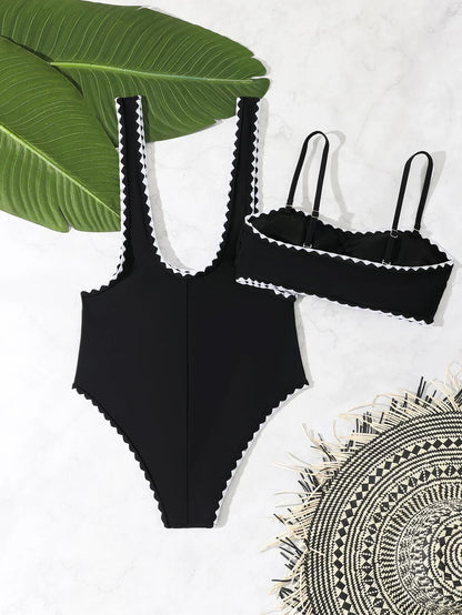 Strappy Two Pieces Swimsuit Women 2026 Black Swimwear Female Beach Wear Bathers Bathing Swimming Swim Suit