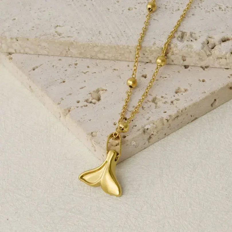 1Pc Temperament Fashion Summer Beach Blue Marine Life Sea Horse Shell Turtle Mini Fish Bead Necklace Classic Clavicle Chain