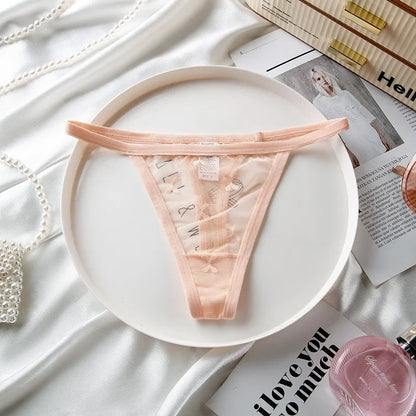 Lace Women Panties G String Sexy Thong Seamless Underwear T Back Transparent Low Waist Girls Briefs Underpants Plus Size S-XL