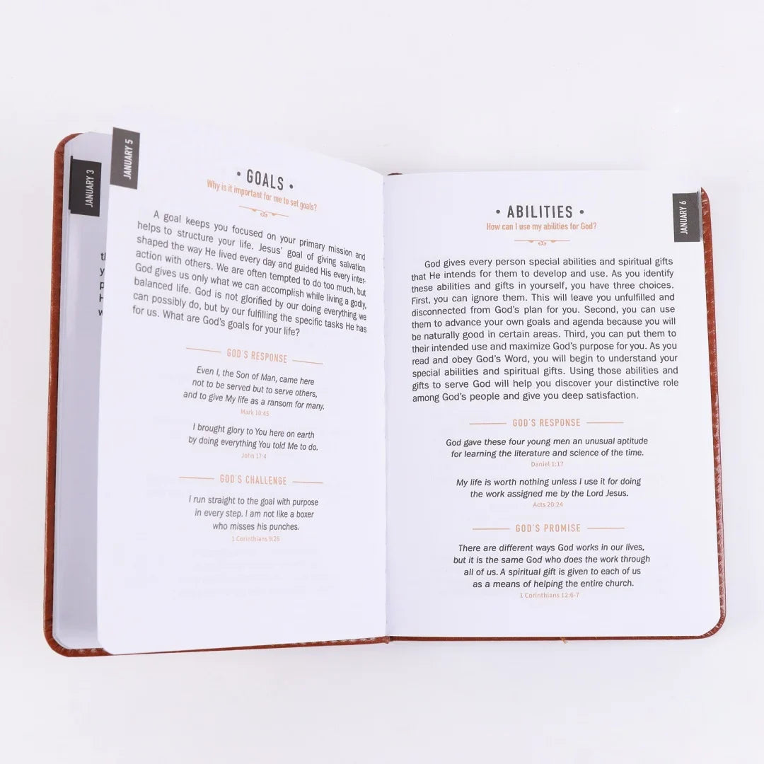 One Minute with God for Men 365 Devotions, Brown Faux Leather Flexcove Books