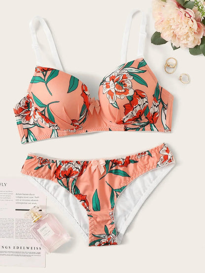 New High Quality polychrome Lingerie 2 Pieces Women&