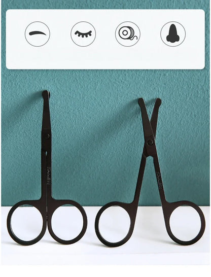 Black Round Head Nose Hair Trimmer, Stainless Steel Safety Nose Trimmer for Men &amp; Women