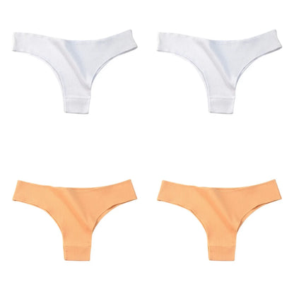 4Pcs/Set Cotton Panties Women Breathable Briefs Soild Underwear Female Underpants Low Waist Brazilian Panty Sexy Lingerie M-XL