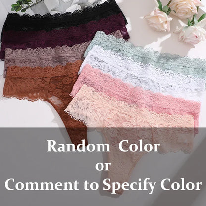 3-Piece Lace Thong Panties for Women – Seamless, Low-Rise Lingerie