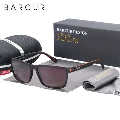 BARCUR Sports Polarized Sunglasses for Men Lightweight TR90 Square Fishing &amp; Travel Eyewear UV400 Protection Men Accessory