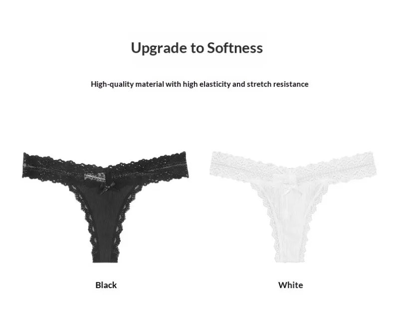 1pcs Low Waist Sexy Lace Elegant Lady Thongs Underwear Solid Breathable Sexy Lingerie Floral Female Panties Bow Women&