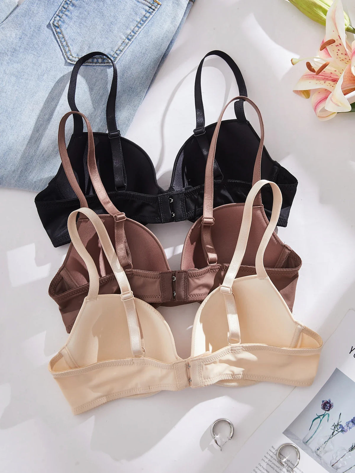 3Pcs Solid Women&