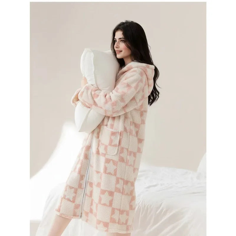 Winter Thick Warm Nightwear Women&