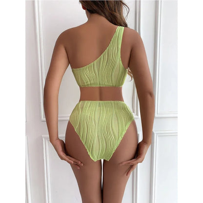 2026 Solid White One Piece Swimsuit Women Sexy Irregular Hollow Out Bikini One Shoulder Backless Monokini Summer Beach Swimwear