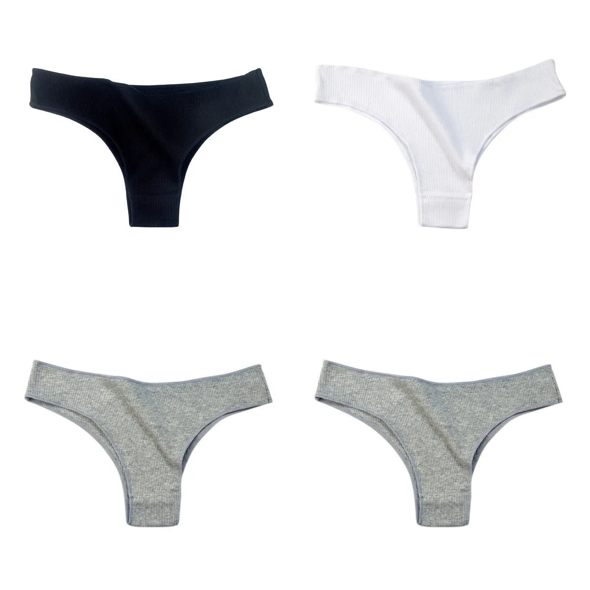 4Pcs/Set Cotton Panties Women Breathable Briefs Soild Underwear Female Underpants Low Waist Brazilian Panty Sexy Lingerie M-XL