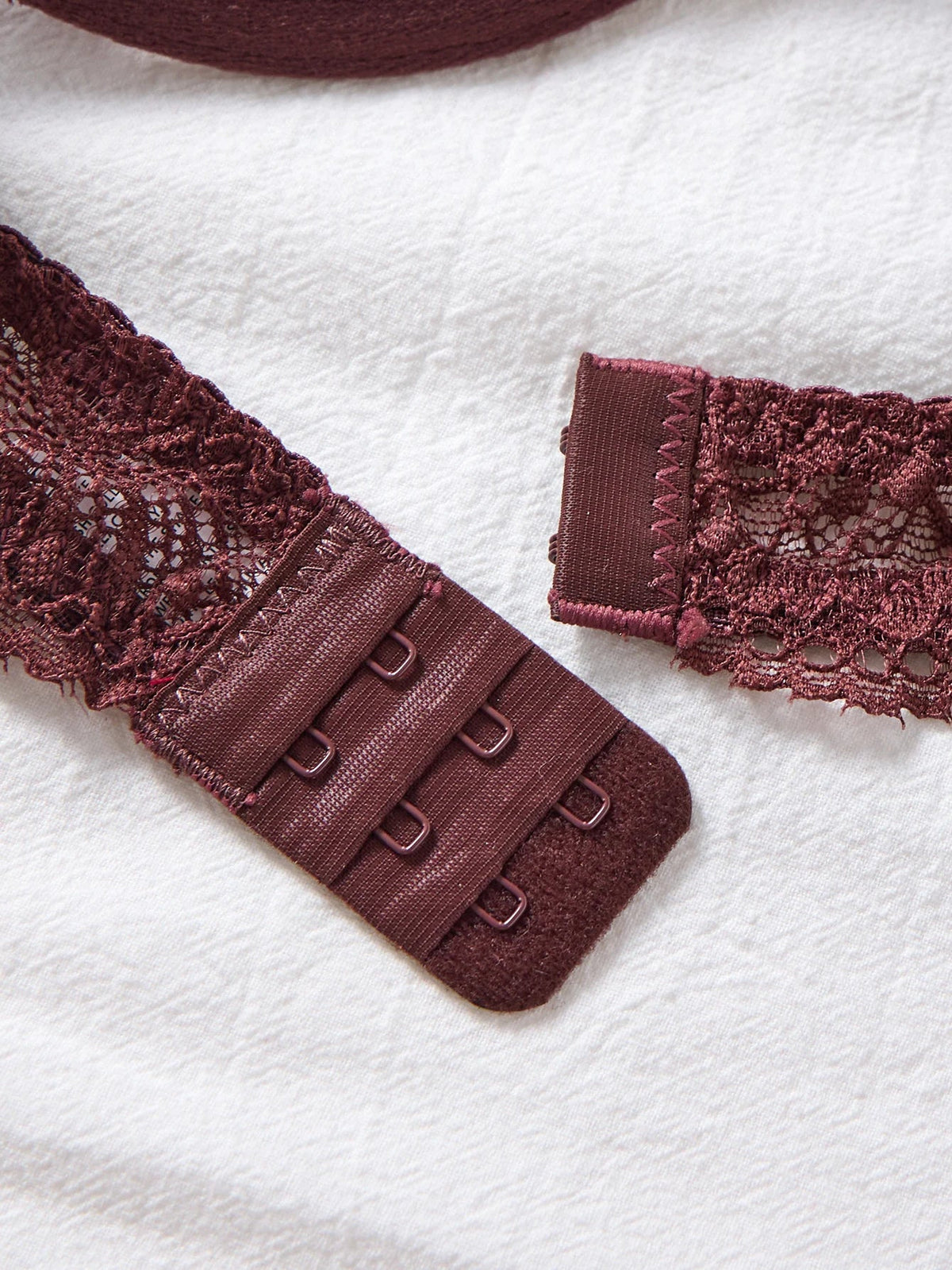 Deep Brown Lace Sexy Deep V Bra And G-string Transparent Hollow Design Women&