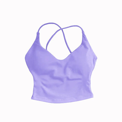 NCLAGEN Dynamic Strappy Top Gym Clothes High Support Push-up Fitness Tank Top Back Cross Workout Pilates Yoga Running sports Bra