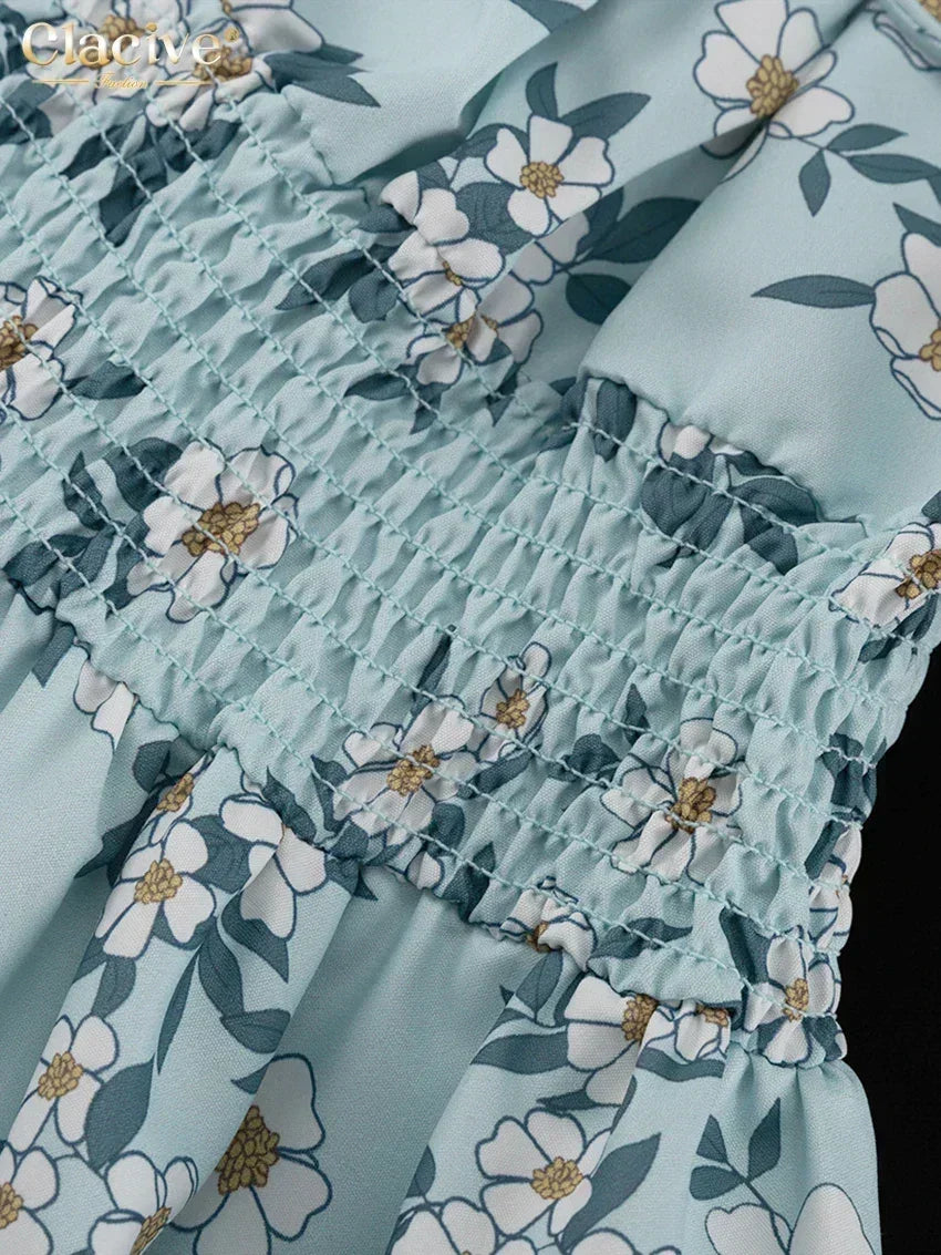 Clacive Summer Slim Print Women&
