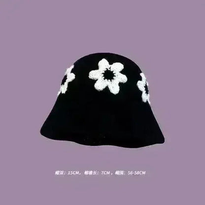 Handmade Knitted Bucket Hat - Cotton Boho Print - All-Season Stretchy Fit