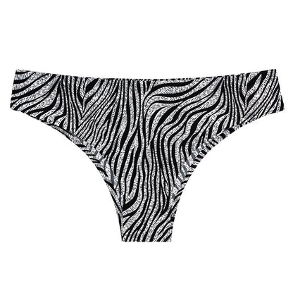 Ice Silk Seamless Snake Leopard Women Panties Sexy G String Thong Underwear T Back Girls Briefs Fitness Lingerie Plus Size M-XXL