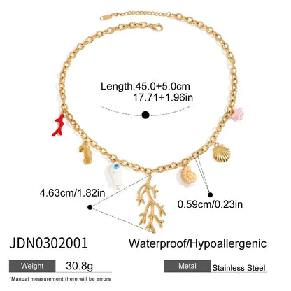 Zora Colorful Summer Holiday Style Conch Pendant Necklace Women&