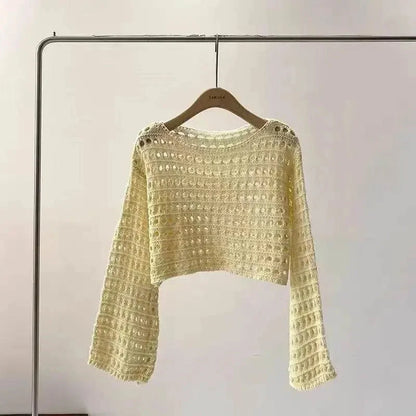 Boho Crochet Knit Crop Top for Summer Beach