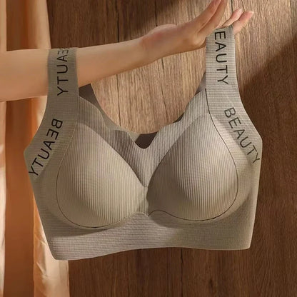 Seamless Wireless Bra One-Piece Vest Lingerie for Women Lift and Support Side Smoothing Push-Up Full Coverage Bra Small Chest