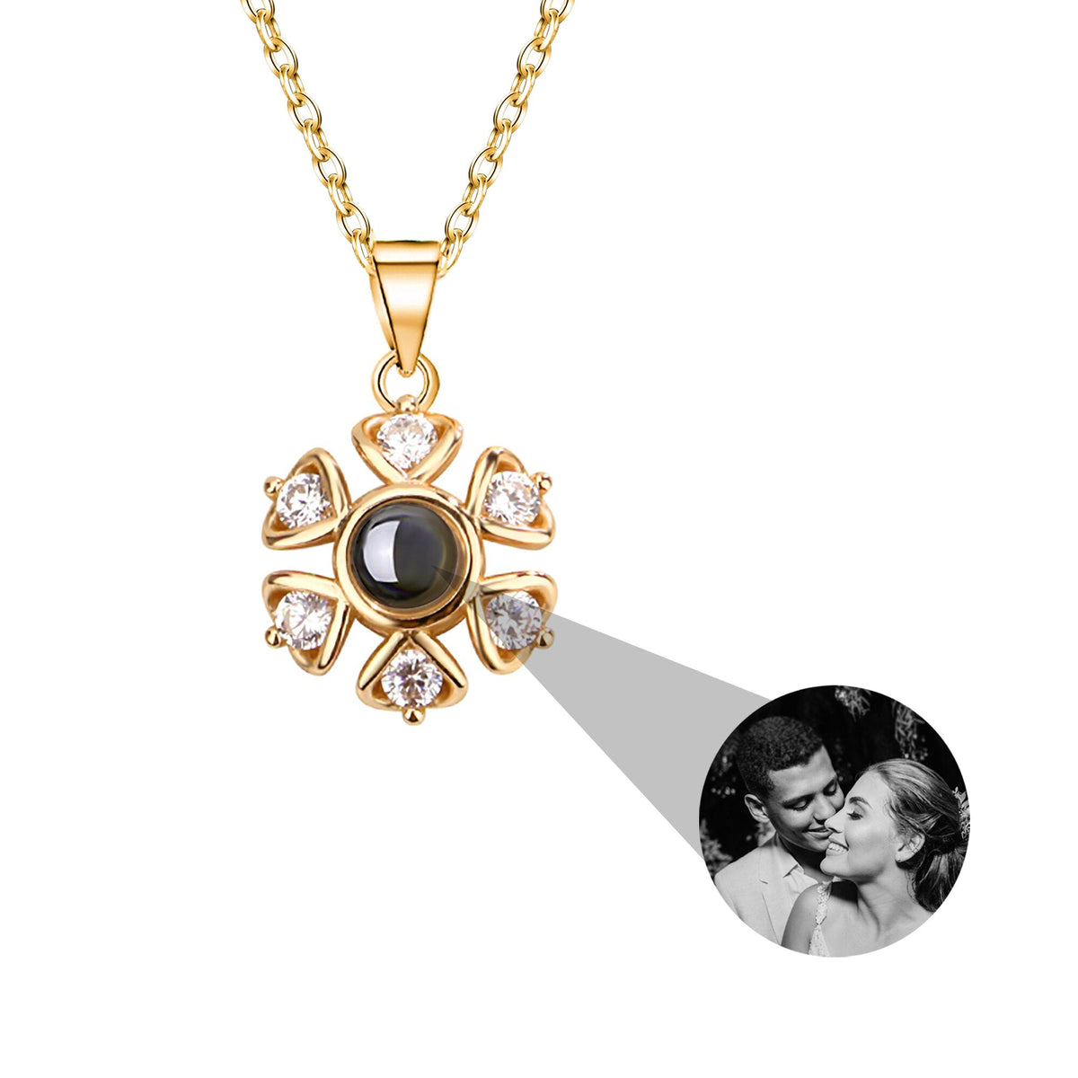 Snow projection necklace with customizable photos Projection Necklace