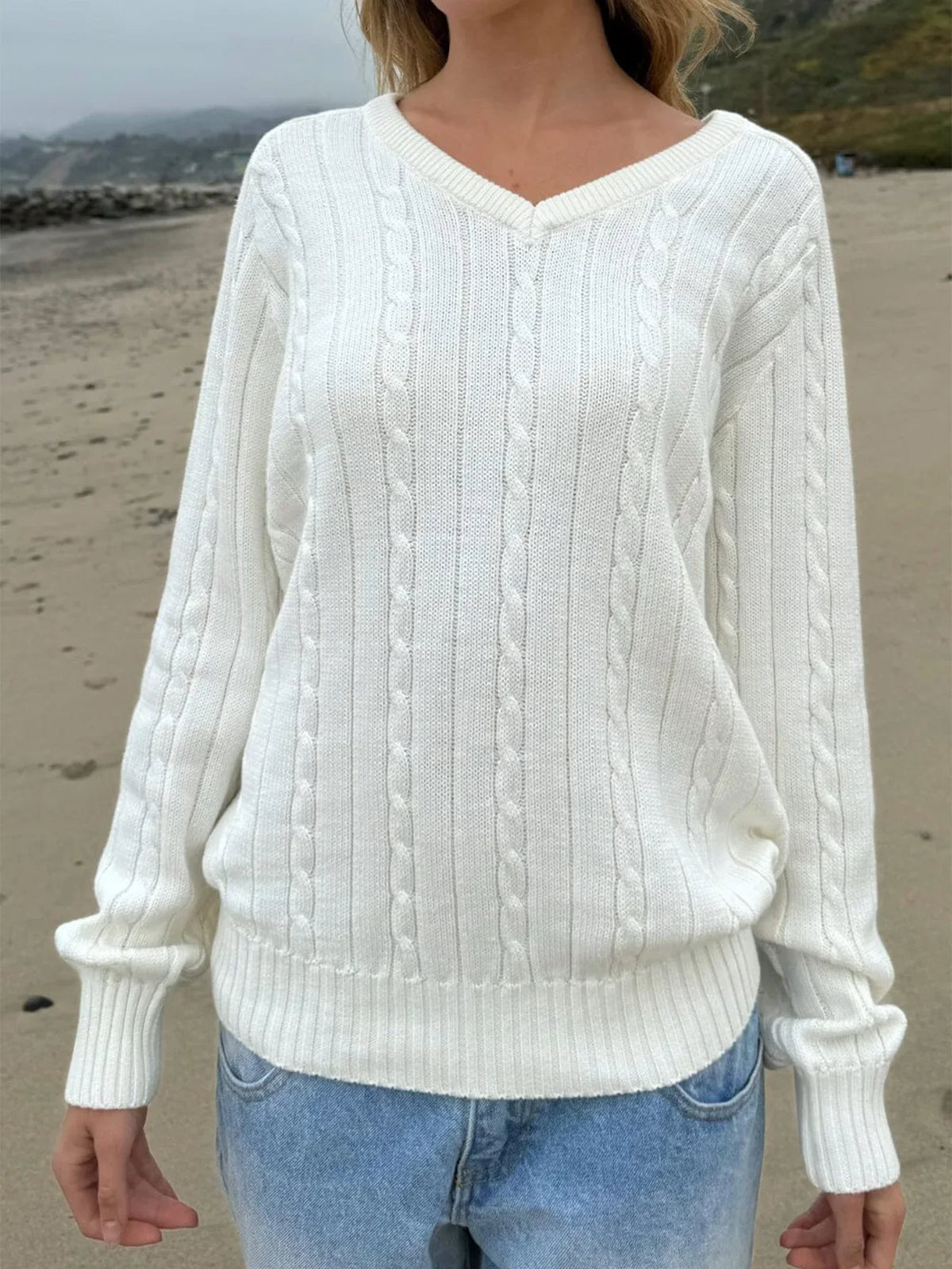 Phantasy Retro Solid Color Sweater Winter Women&