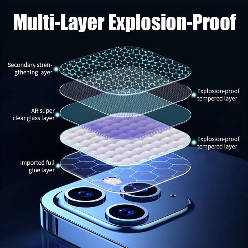4Pc Camera Lens Protector For iPhone 14 13 12 Pro Max Full Cover Tempered Glass For iPhone 13 12 Mini Camera Protector Lens Film Camera Protective Glass For iphone