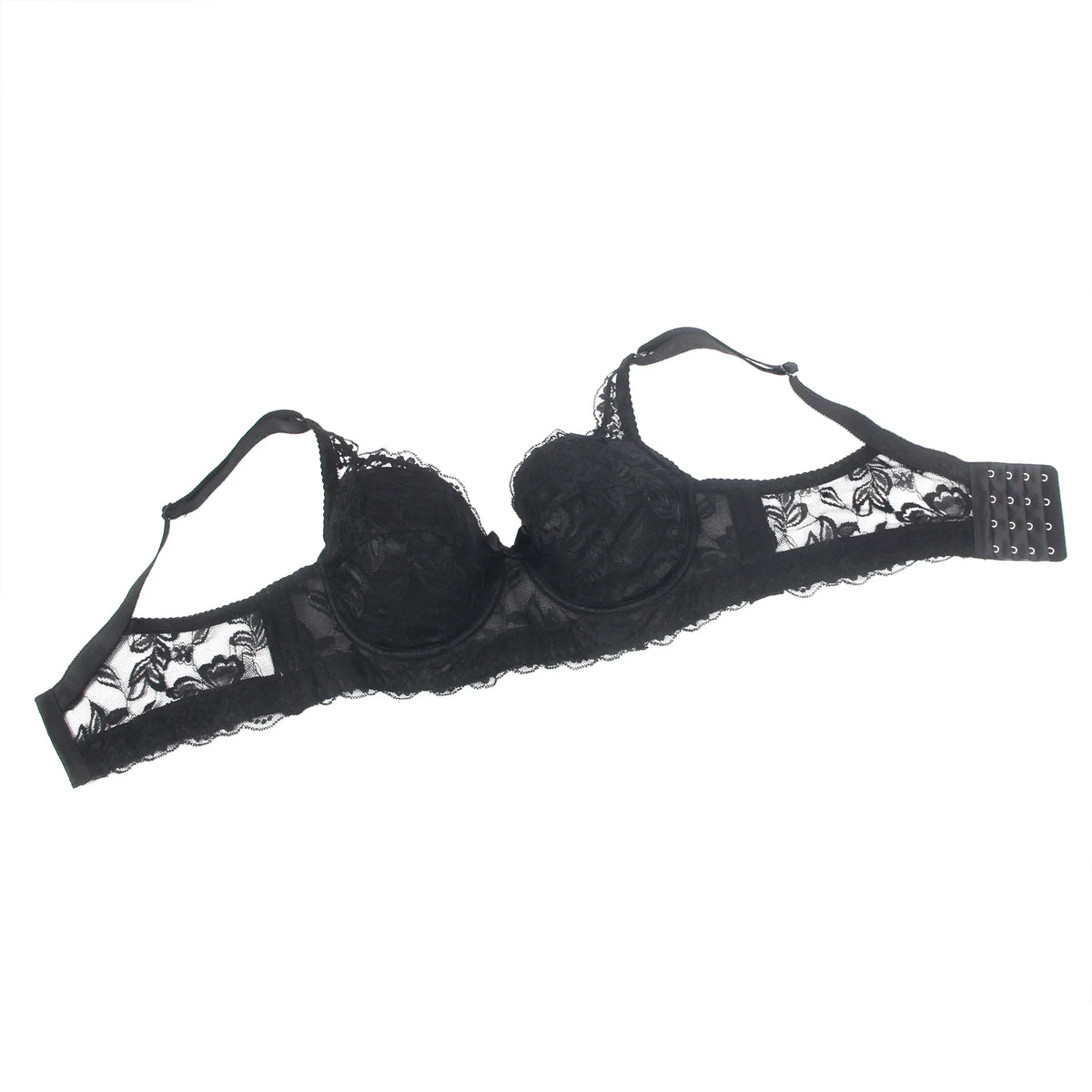 White Lace Underwire Bra for Women Plus Size Push Up Adjustable Straps 4 Hook Back Closure Daily Lingerie