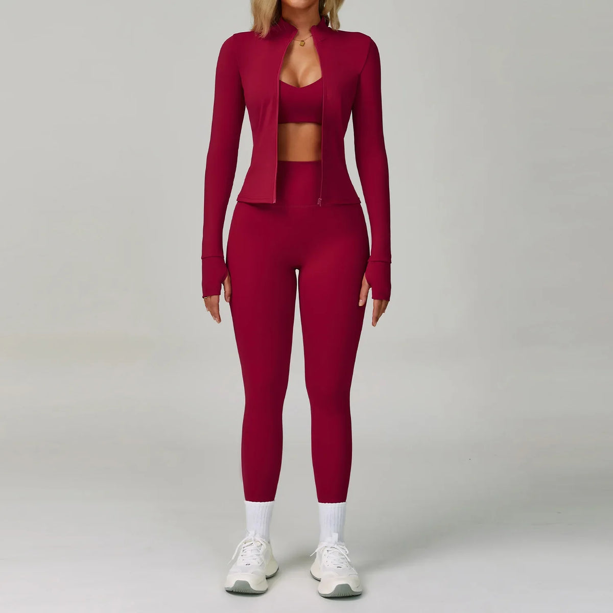2/3-Piece Activewear Set – Sports Bra &amp; High Waist Leggings