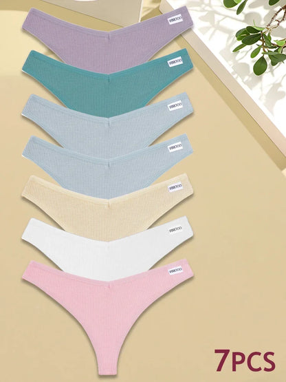 7-Piece Cotton G-String Panty Set for Women – Soft, Breathable Everyday Underwear