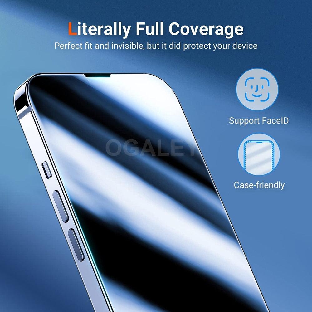 2PCS 3D Tempered Glass on For iphone 11 12 13 14 Pro Max 14 Plus Screen Protector Protective Glass For iphone X XS MAX 7 8 Plus Glass Horizontal Privacy Glass Screen Protector for Gaming &amp; Streaming