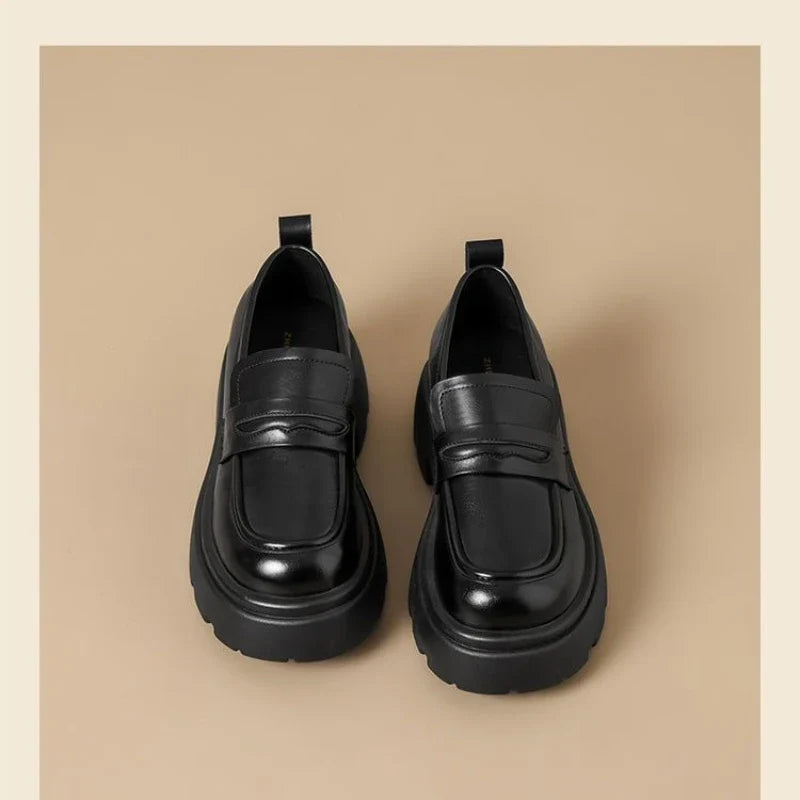 2026 Thick-Soled Waterproof British-Style Women&