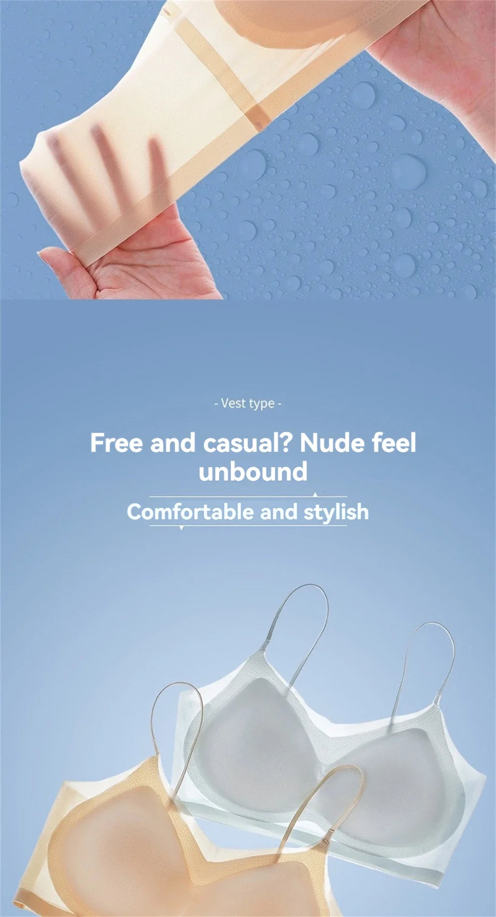 Ultra-Thin Breathable Ice Silk Top Bra Women&