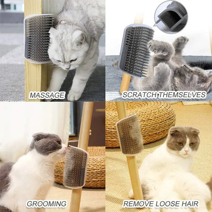 Massage Pet Cat Brush Corner Scrape Hair Removal Beauty Clean Corner Brush Removable Scratcher Comb for Kitten Cat