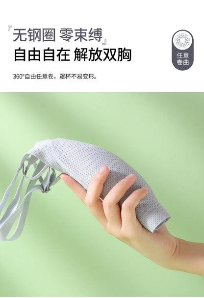 Traceless Half-Fixed Cup Women Underwear Thin Jelly Soft Support Anti Drop Adjustable No Steel Ring Super Soft Solid Color Bras