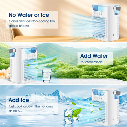 Portable Mini Desktop Air Conditioner Fan with Timer Small Room Spray Water AC for Cooling  Air Conditioning for Room