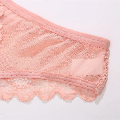 3-Piece Lace Thong Set for Women — Sexy Low-Rise G-String Panties