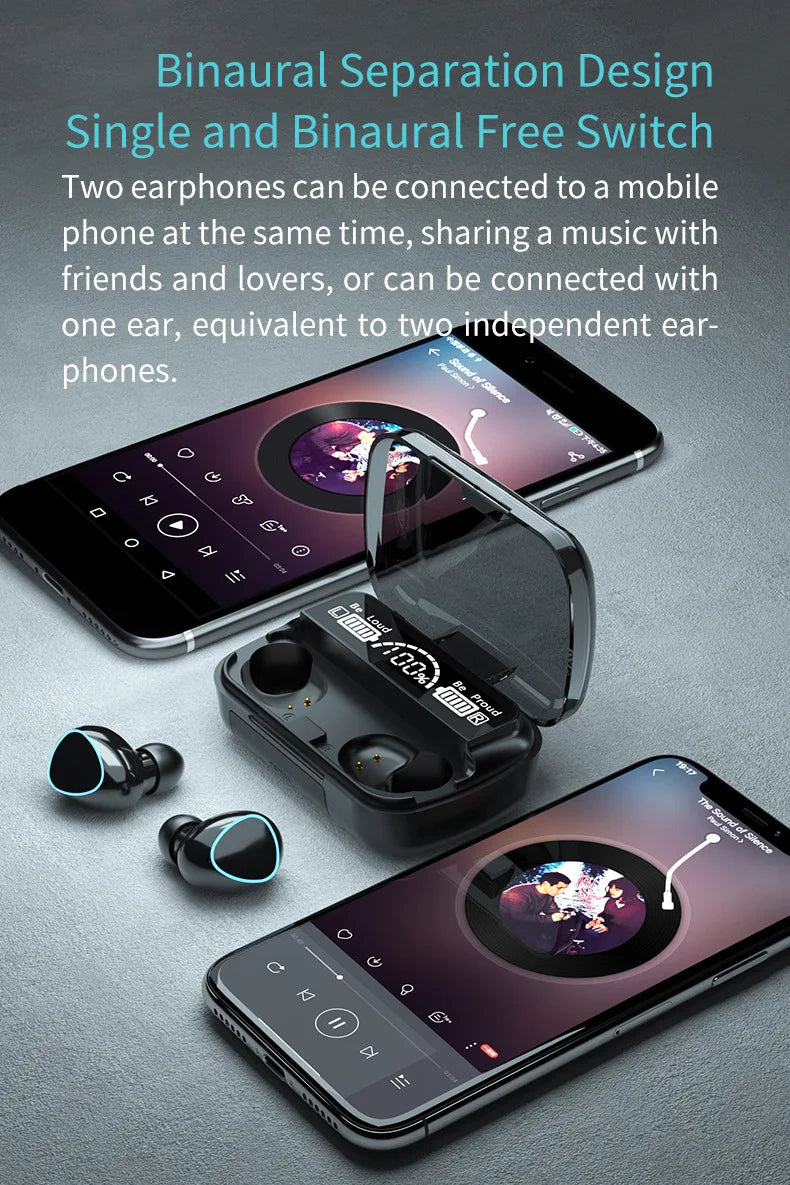 New Arrival M10 Earphone Wireless Headset High Quality Perfect Sound Earbuds Sports Game Music BT Headphone with Power Bank