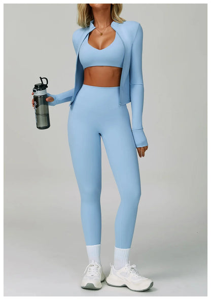 2/3-Piece Activewear Set – Sports Bra &amp; High Waist Leggings