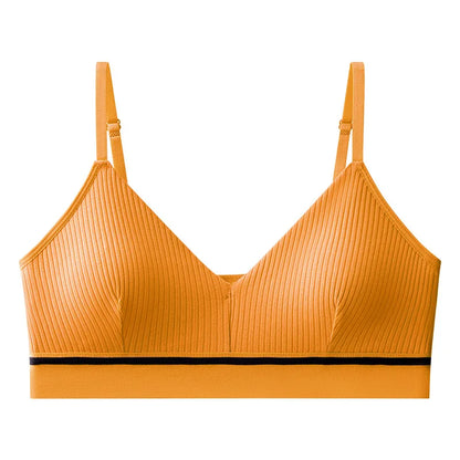 Women Cotton Tube Tops Wire Free Bra Solid Color Adjusted Straps Lingerie Breathable Underwear Push Up Tube Bra Cropped Top