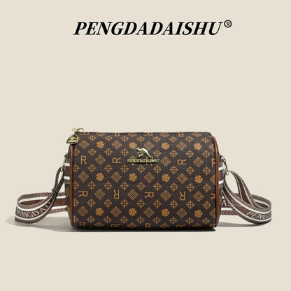 Alphabet Print Shoulder Bag For Women Rectangular Polyester Crossbody With Interior Slot Pocket